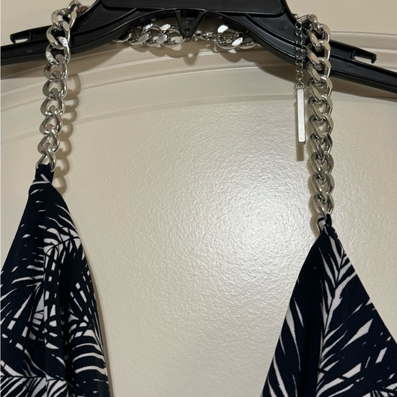 🆕MICHAEL MICHAEL KORS Ladies Navy Open Back Unlined Chain-link Strap Midi
Dress - Picture 8 of 14